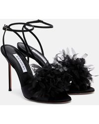 Aquazzura - Poeme 105 Satin Slingback Sandals - Lyst