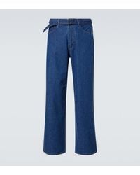 AURALEE - Belted Straight Jeans - Lyst
