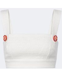 Dolce & Gabbana - Cotton And Linen-Blend Crop Top - Lyst