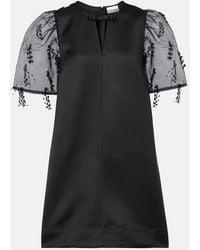 Ganni - Besticktes Minikleid Aus Organza - Lyst