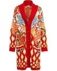 Damen Bekleidung Pullover und Strickwaren Strickjacken Etro Baumwolle Cardigan Aus Baumwolle In Jacquard-strick in Rot 