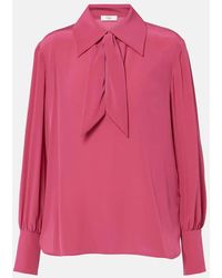 Chloé - Schluppenbluse Aus Crepe De Chine Aus Seide - Lyst