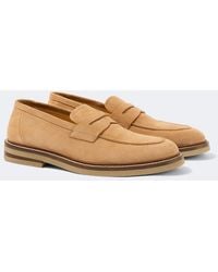 Brunello Cucinelli - Suede Penny Loafers - Lyst