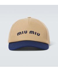 Miu Miu - Gorra de pana de algodon con logo - Lyst