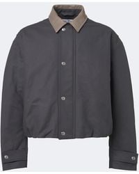 Acne Studios - Chaqueta Cropped De Saten De Algodon Con Piel - Lyst