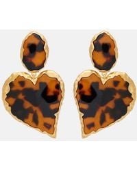 Oscar de la Renta - Heart Embellished Clip-On Earrings - Lyst