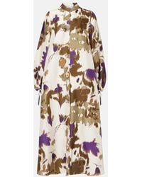Max Mara - Robe Longue Maesa Imprimee En Soie - Lyst