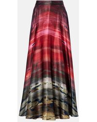 ROKSANDA - Printed Silk Satin Maxi Skirt - Lyst