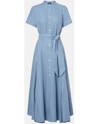 Polo Ralph Lauren - Silk, Linen, And Cotton Shirt Dress - Lyst
