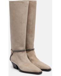 Brunello Cucinelli - Monili Suede Knee-High Boots - Lyst