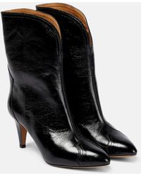 Isabel Marant - Dytho Crinkled Leather Ankle Boots - Lyst