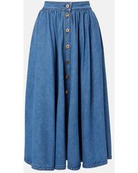 Patou - Denim Midi Skirt - Lyst
