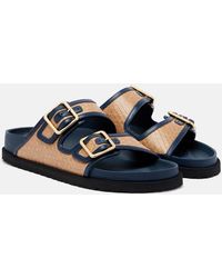 Birkenstock - Arizona Leather-Trimmed Woven Sandals - Lyst