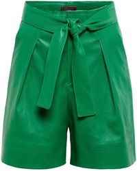 Stouls Exclusive To Mytheresa – Eloise Pleated Leather Shorts - Green