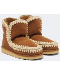 Mou - 18 Shearling-Lined Suede Ankle Boots - Lyst