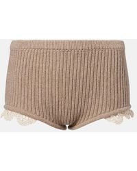 Magda Butrym - Crochet-Trimmed Cashmere Shorts - Lyst