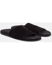 The Row - Hugh Suede Slides - Lyst
