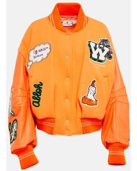 Off-White c/o Virgil Abloh - Applique Wool-Blend Bomber Jacket - Lyst