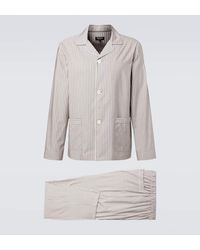 ZEGNA - Striped Silk, Cotton, And Cashmere Pajamas - Lyst
