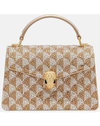 BVLGARI - Serpenti Forever Mini Embellished Suede Top-Handle Bag - Lyst