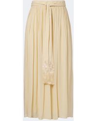 Zimmermann - Valiant Belted Pleated Midi Skirt - Lyst