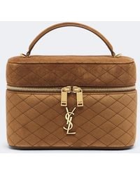 Saint Laurent - Gaby Large Suede Vanity Bag - Lyst