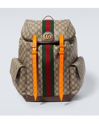 Gucci - GG Leather-trimmed Backpack - Lyst