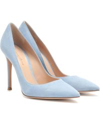 Gianvito Rossi Pumps Gianvito 105 aus Veloursleder - Blau