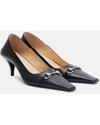 Gucci - Vittoria Horsebit Leather Pumps - Lyst