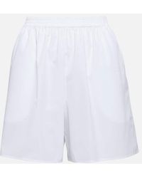 The Row - Gunther High-rise Cotton Shorts - Lyst