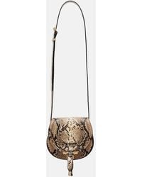 Chloé - Marcie Mini Snake-Effect Leather Crossbody Bag - Lyst
