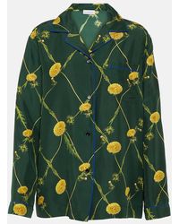 Burberry - Camicia pigiama in popeline di seta - Lyst