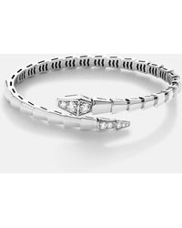 BVLGARI - Pulsera Serpenti Viper De Oro Blanco De 18 Ct Con Diamantes - Lyst