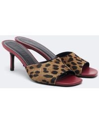 STAUD - Bea Leopard-Print Calf Hair Mules - Lyst