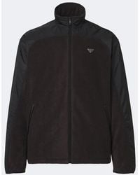 Prada - Re-Nylon And Fleece Track Jacket - Lyst