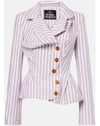 Vivienne Westwood - Drunken Tailored Striped Cotton Jacket - Lyst