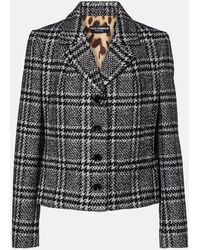 Dolce & Gabbana - Checked Wool, Silk, And Llama-Blend Jacket - Lyst