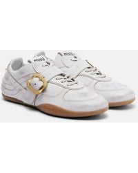 Miu Miu - Baskets Gymnasium En Cuir - Lyst