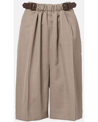 Loewe - Belted Wool Shorts - Lyst