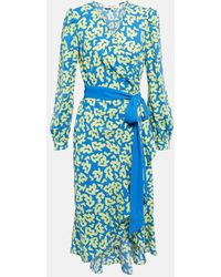 Diane von Furstenberg - Abito Midi Con Cintura E Stampa - Lyst