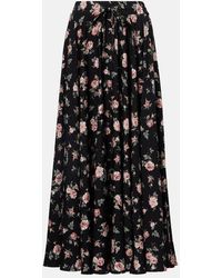 Dolce & Gabbana - Floral Silk-Blend Charmeuse Maxi Skirt - Lyst