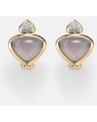 Marina B - Trisolina 18Kt Earrings With Chalcedony And Diamonds - Lyst
