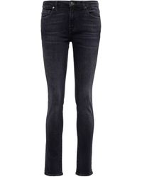 7 For All Mankind Mid-Rise Skinny Jeans Pyper - Blau