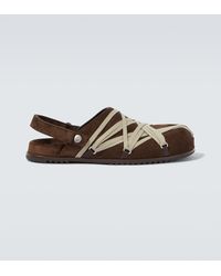 Rick Owens - Slippers Megalace Aus Veloursleder - Lyst