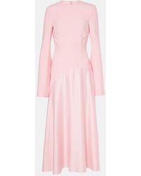 Solace London - Vestido Midi Gaia De Crepe Y Saten - Lyst