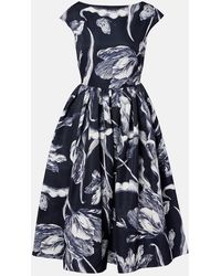 Erdem - Floral Cotton-Blend Faille Midi Dress - Lyst