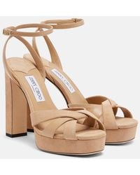 Jimmy Choo - Kove Suede Platform Sandals - Lyst
