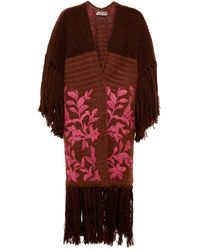 Valentino Embroidered Wool And Cotton-blend Poncho