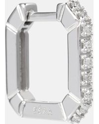 Eera - Boucle d'oreille unique Mini en or blanc 18 ct et diamants - Lyst