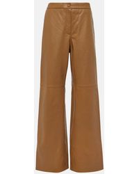 Yves Salomon - High-Rise Leather Wide-Leg Pants - Lyst